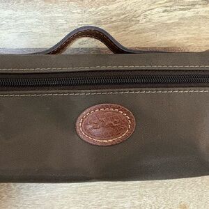 Longchamp Brown Toiletry Bag with Leather Trim